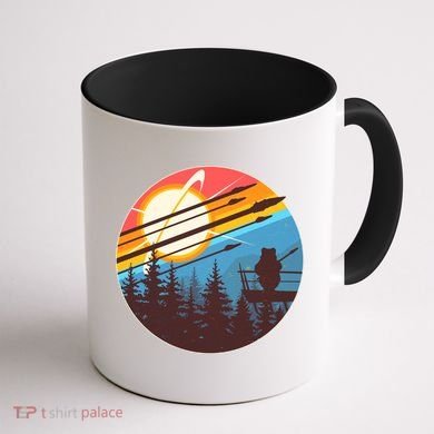 Vintage Alien World Space Battle Coffee Mug back