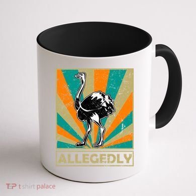 Vintage Allegedly Ostrich Coffee Mug back
