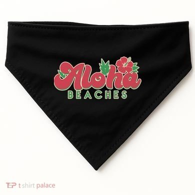 Vintage Aloha Beaches Logo USA-Made Doggie Bandana
