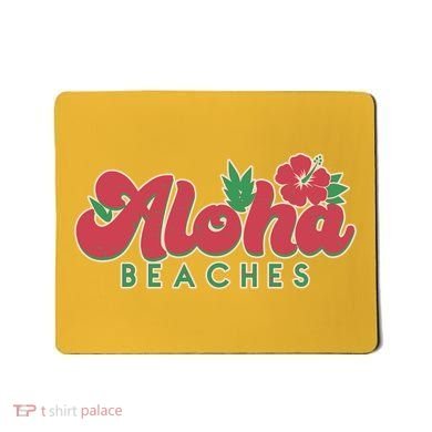 Vintage Aloha Beaches Logo Mousepad