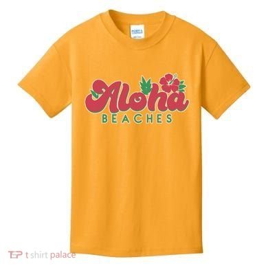 Vintage Aloha Beaches Logo Kids T-Shirt