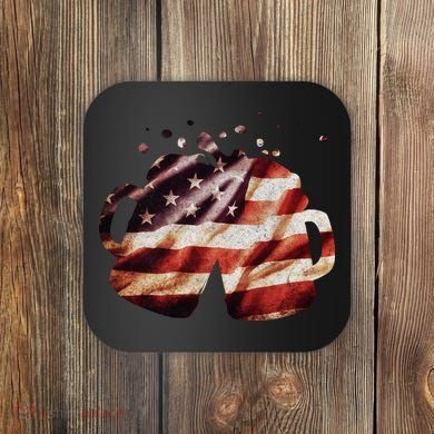 Vintage American Beer Flag Coaster