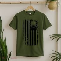 Vintage American Flag Military Skull T-Shirt thumb 2