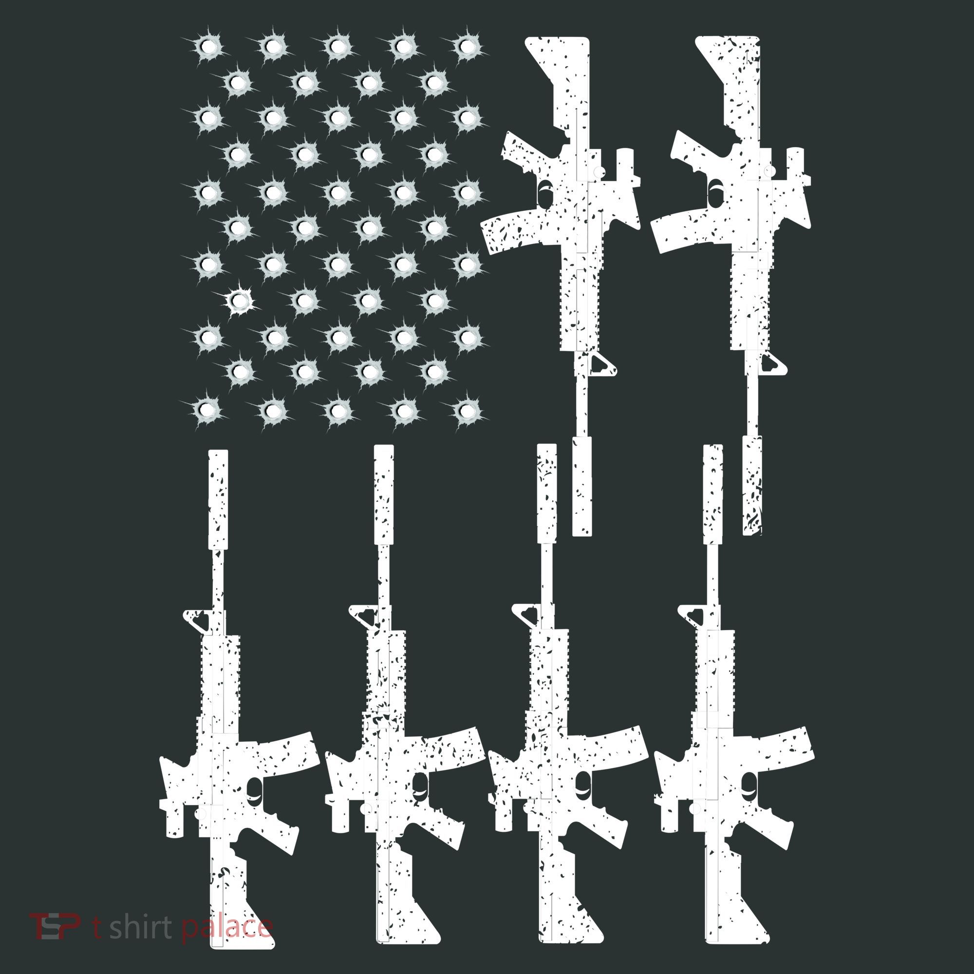 Vintage American Gun Rifle USA Flag T-Shirt