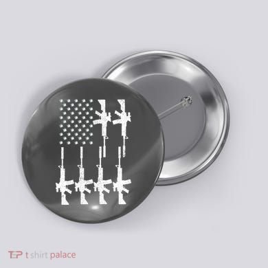 Vintage American Gun Rifle USA Flag Button