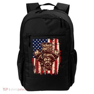 Vintage American Muscle Car Engine Backpack