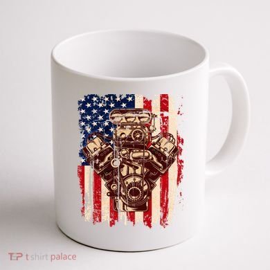 Vintage American Muscle Car Engine Coffee Mug back