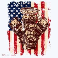 Vintage American Muscle Car Engine Tank Top thumb 6