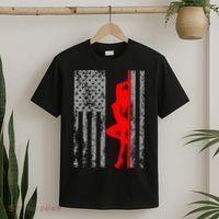 Vintage American Pole Dancer Stripper USA Flag T-Shirt thumb 2