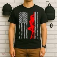 Vintage American Pole Dancer Stripper USA Flag T-Shirt thumb 6