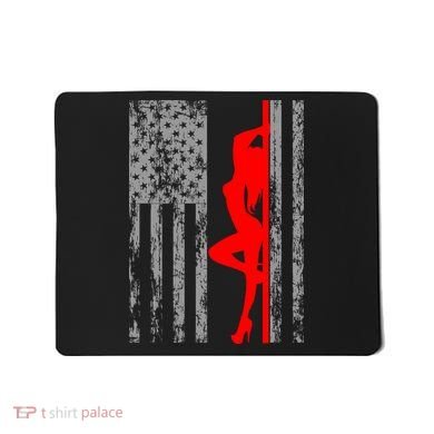 Vintage American Pole Dancer Stripper USA Flag Mousepad