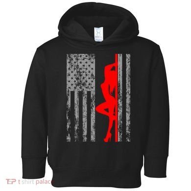 Vintage American Pole Dancer Stripper USA Flag Toddler Hoodie