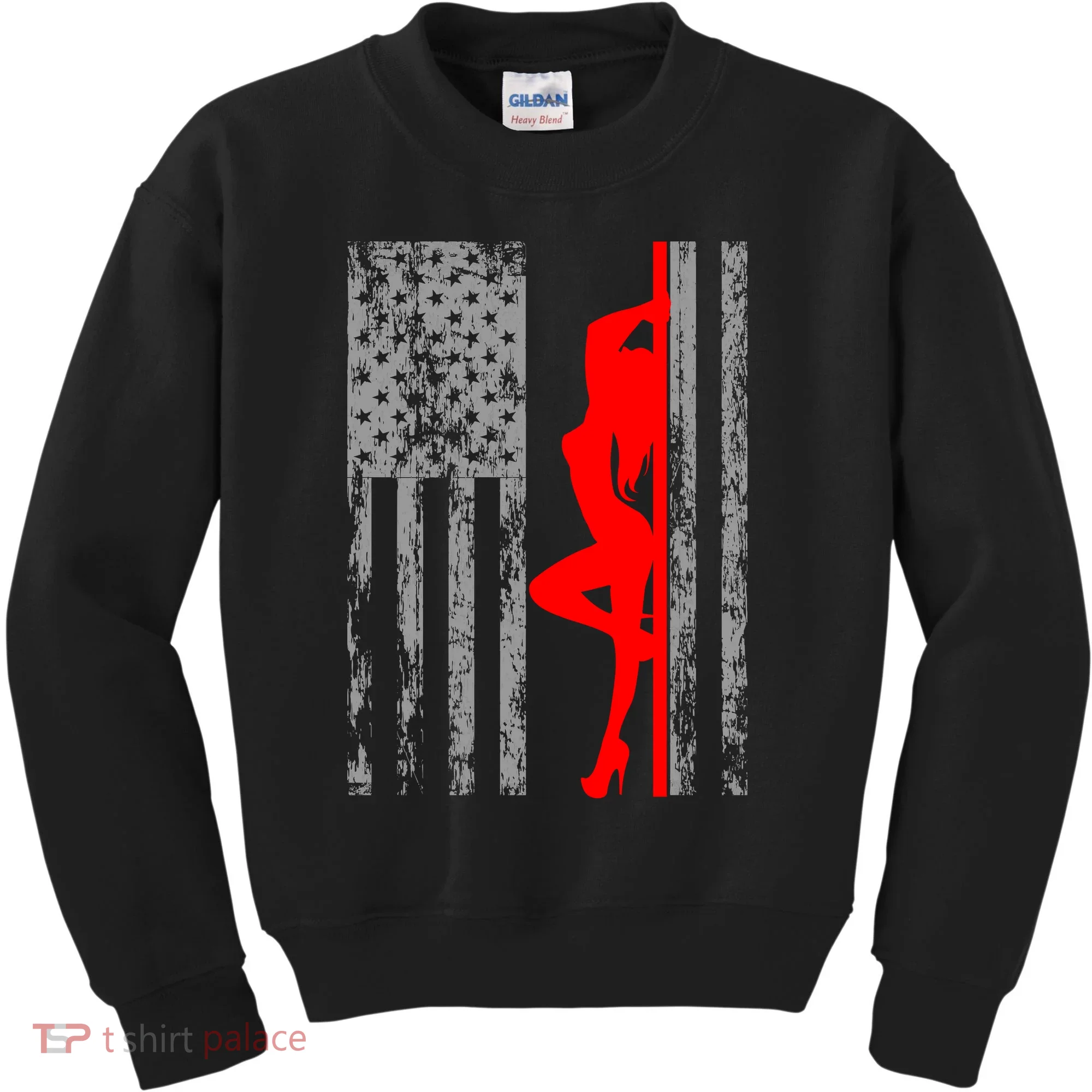 Vintage American Pole Dancer Stripper USA Flag Kids Sweatshirt