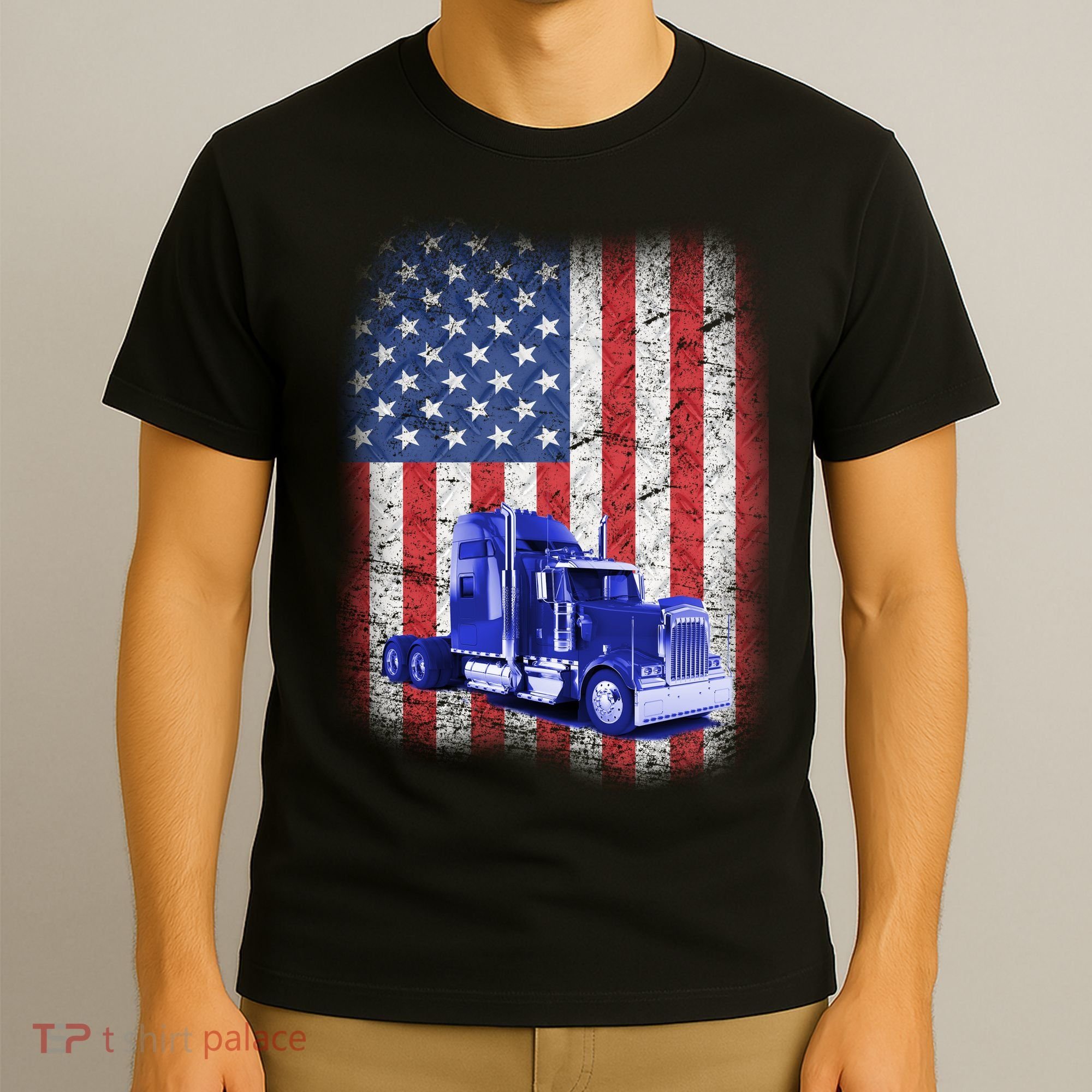 Vintage American Trucker USA Flag T-Shirt