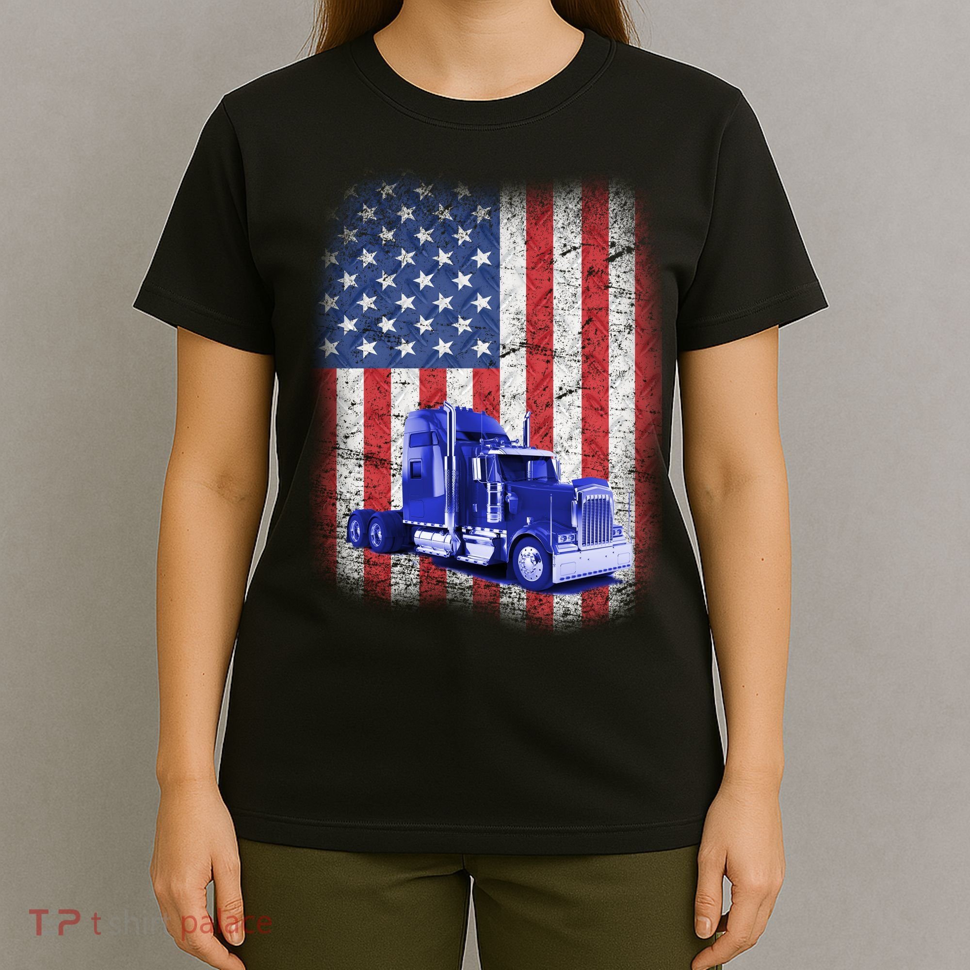 Vintage American Trucker USA Flag T-Shirt