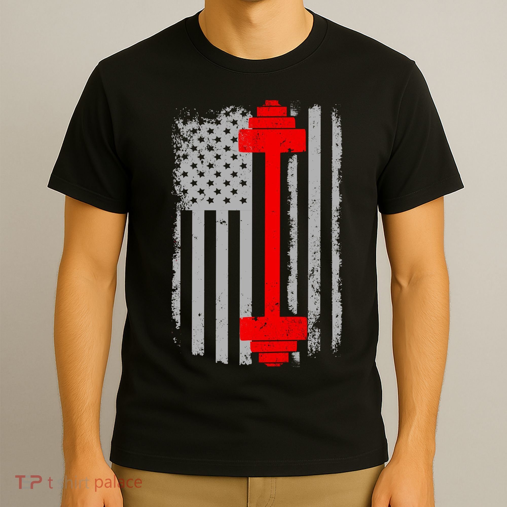 Vintage American Weight Training Flag T-Shirt