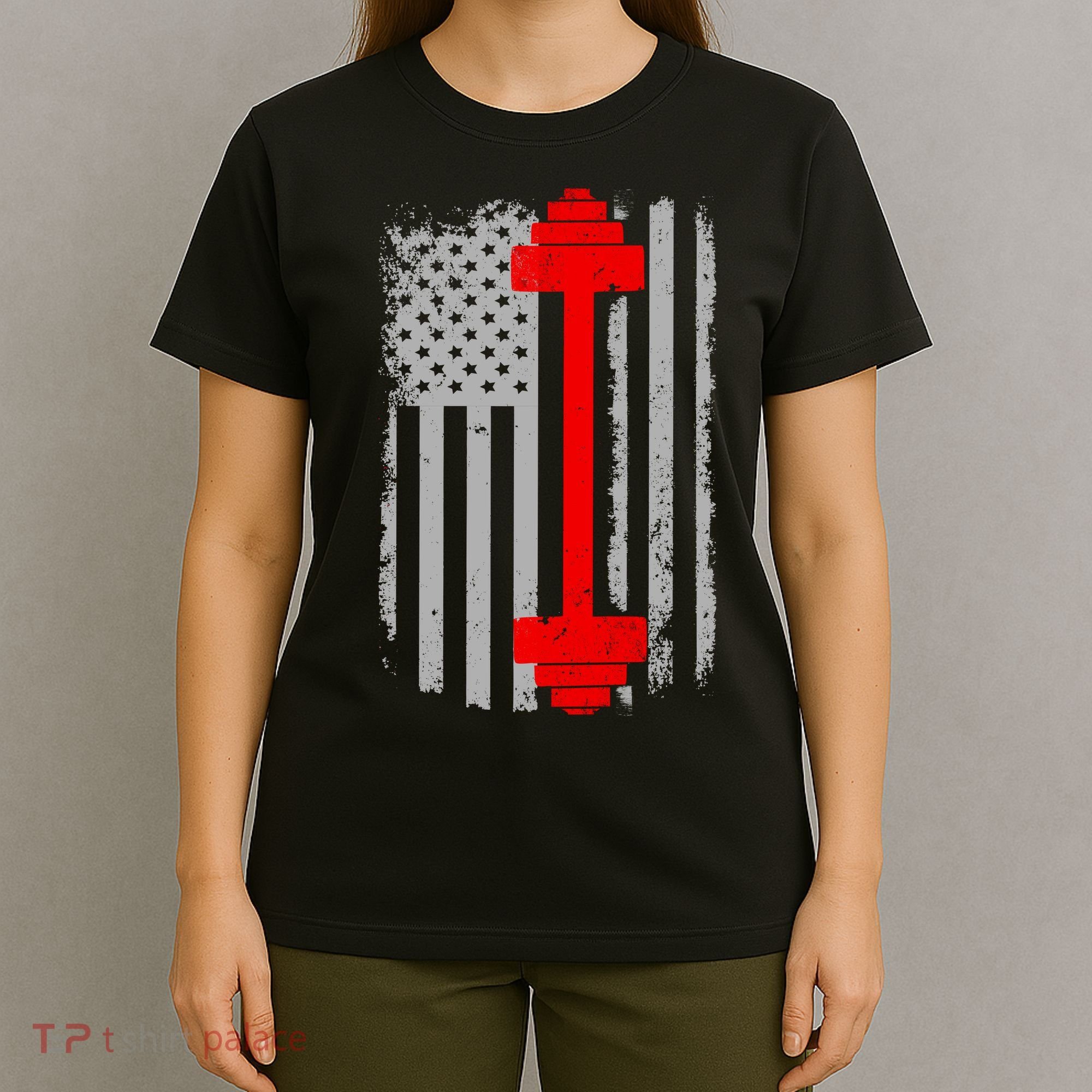 Vintage American Weight Training Flag T-Shirt