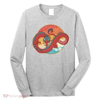 Vintage Asian Dragon Emblem Long Sleeve Shirt