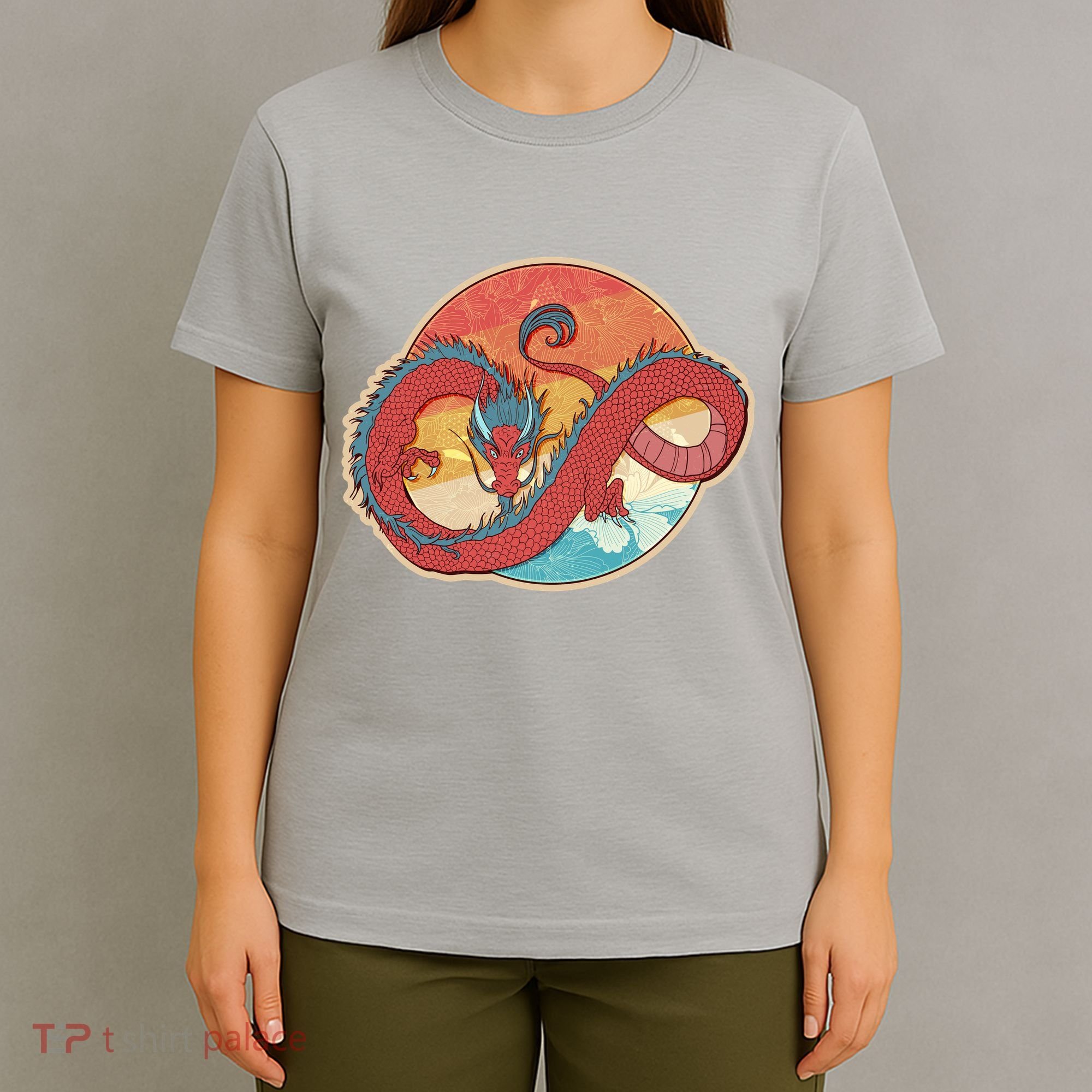 Vintage Asian Dragon Emblem T-Shirt