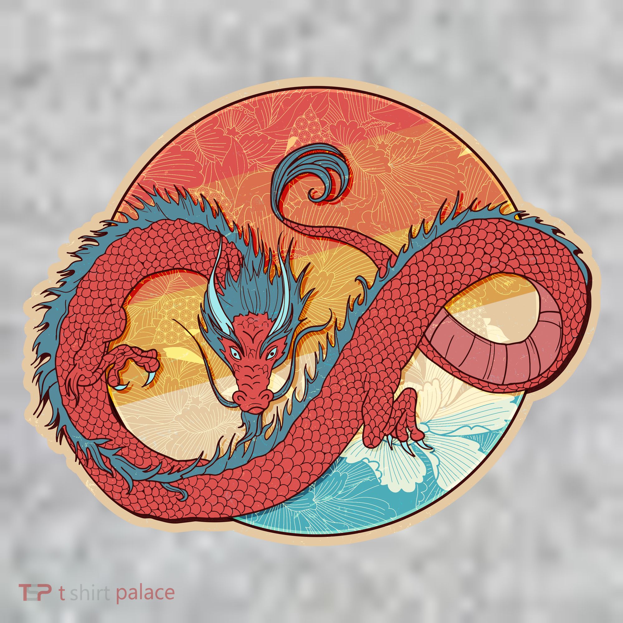 Vintage Asian Dragon Emblem T-Shirt
