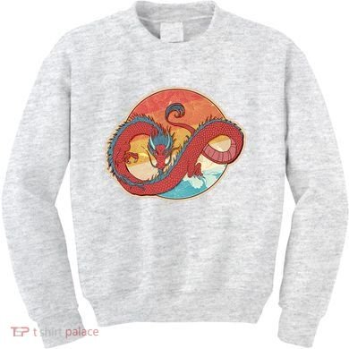 Vintage Asian Dragon Emblem Kids Sweatshirt