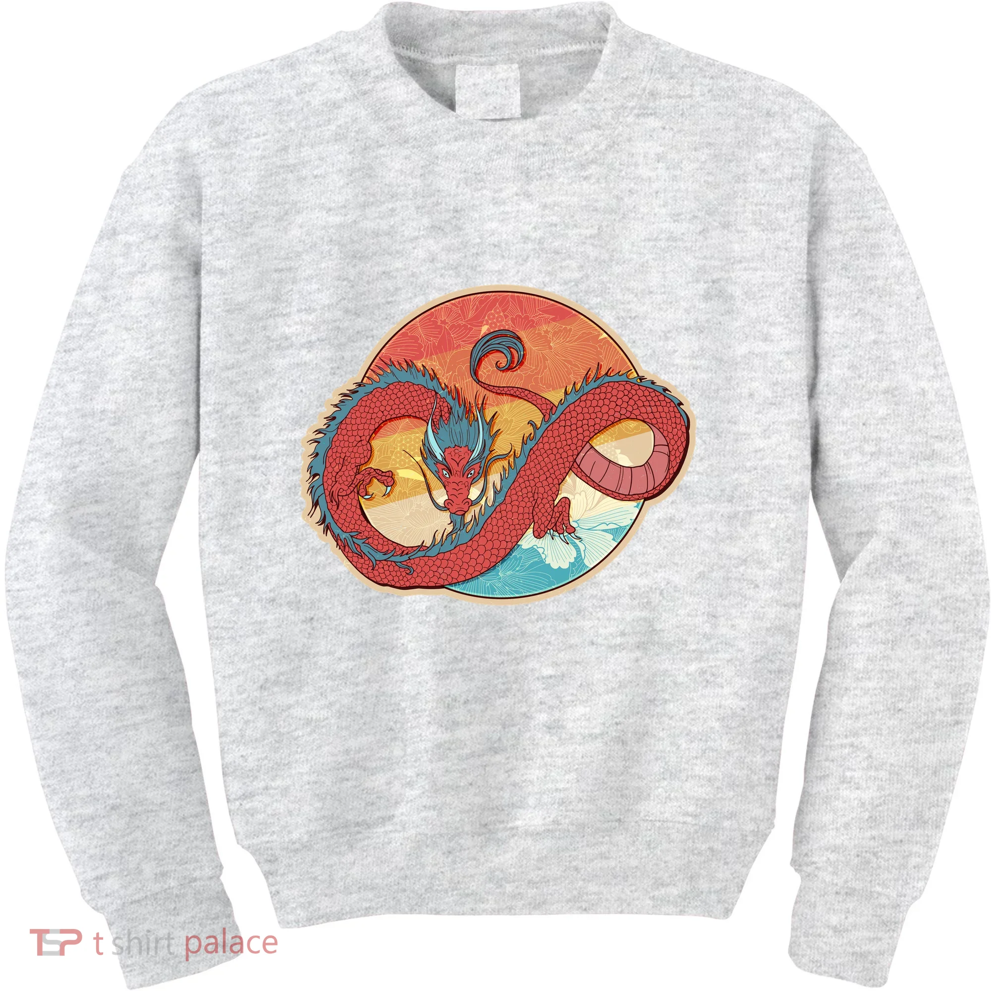 Vintage Asian Dragon Emblem Kids Sweatshirt