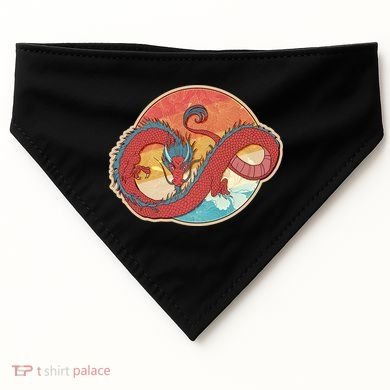 Vintage Asian Dragon Emblem USA-Made Doggie Bandana