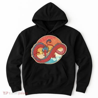 Vintage Asian Dragon Emblem Hoodie