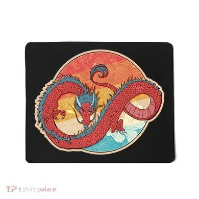 Vintage Asian Dragon Emblem Mousepad