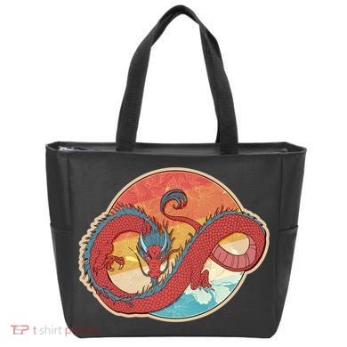 Vintage Asian Dragon Emblem Tote Bag