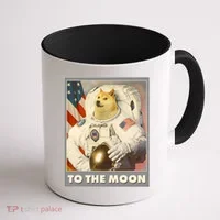 Vintage Astronaut Doge To The Moon Meme Coffee Mug thumb 1