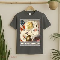 Vintage Astronaut Doge To The Moon Meme T-Shirt thumb 2