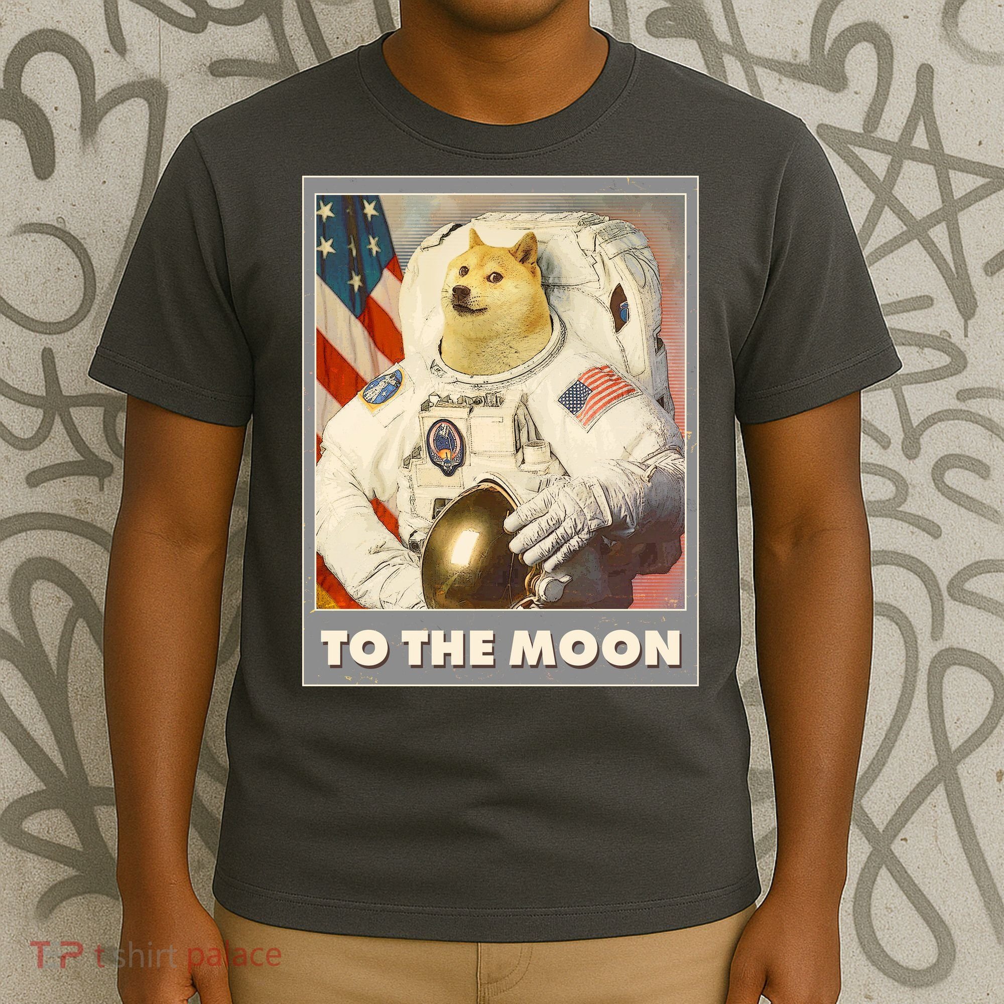 Vintage Astronaut Doge To The Moon Meme T-Shirt