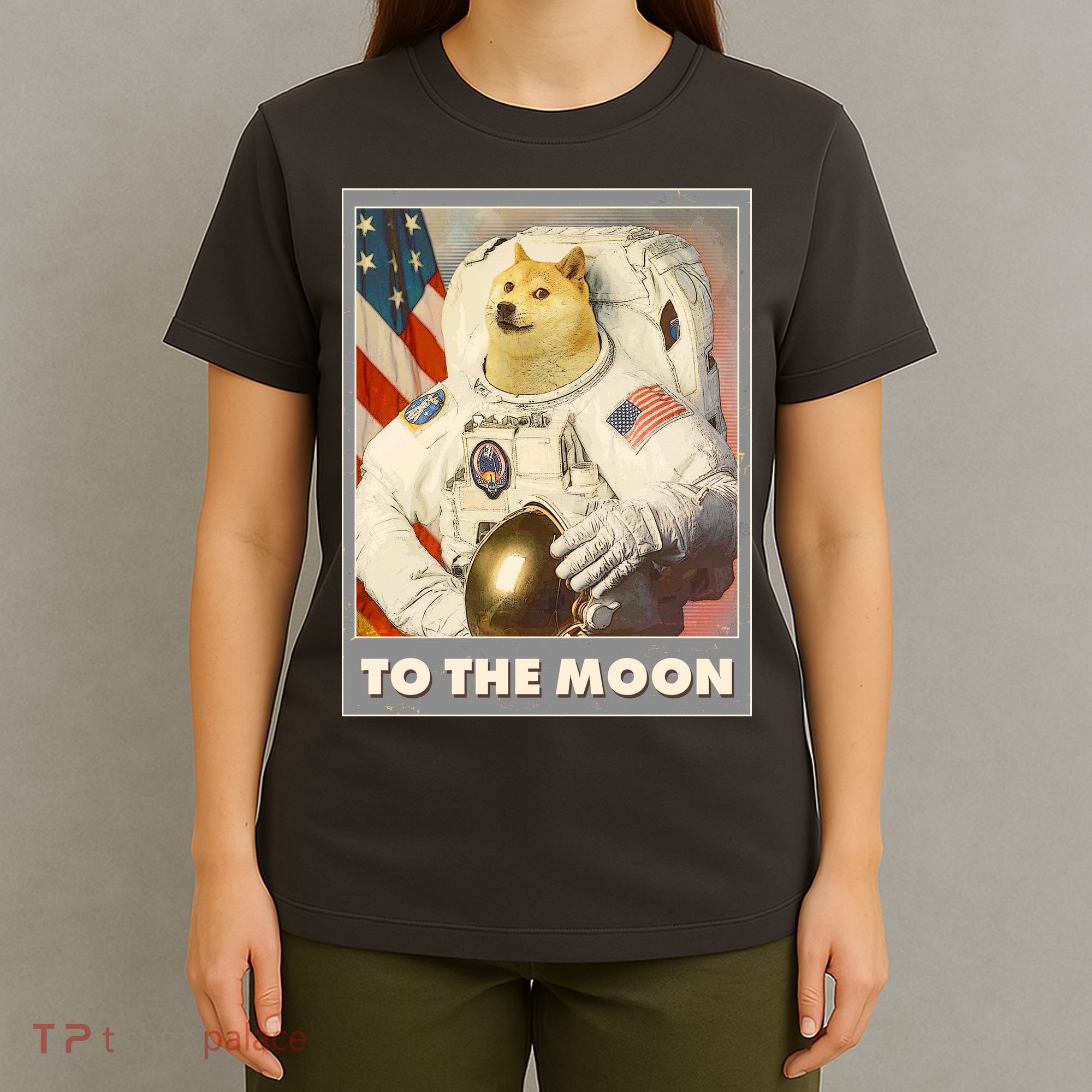 Vintage Astronaut Doge To The Moon Meme T-Shirt