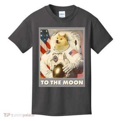 Vintage Astronaut Doge To The Moon Meme Kids T-Shirt