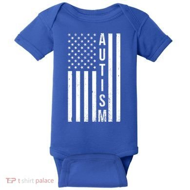 Vintage Autism Flag Baby Bodysuit