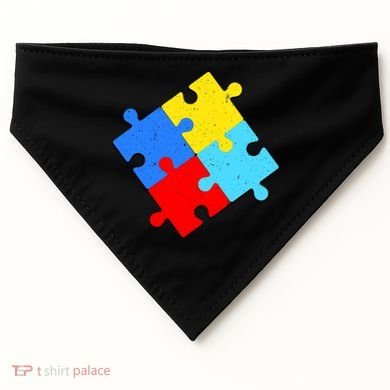 Vintage Autism Puzzle USA-Made Doggie Bandana