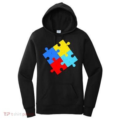 Vintage Autism Puzzle Women's Hoodie