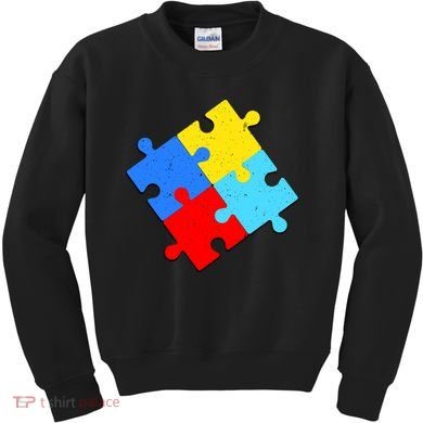 Vintage Autism Puzzle Kids Sweatshirt