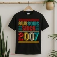Vintage Awesome Since 2007 Happy 12th Birthday T-Shirt thumb 2