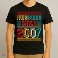 Vintage Awesome Since 2007 Happy 12th Birthday T-Shirt thumb 3