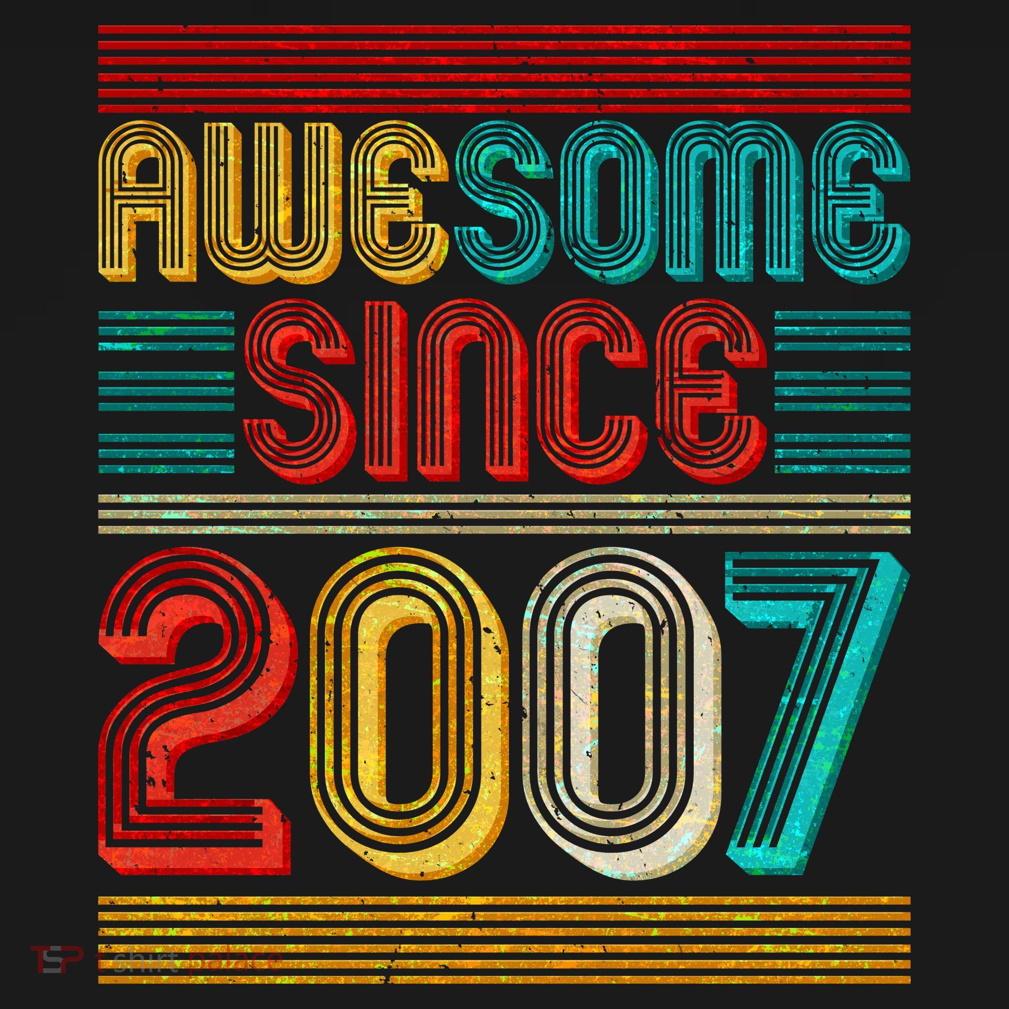 Vintage Awesome Since 2007 Happy 12th Birthday T-Shirt