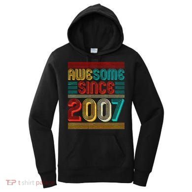 Vintage Awesome Since 2007 Happy 12th Birthday Women's Hoodie