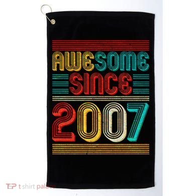 Vintage Awesome Since 2007 Happy 12th Birthday Golf Towel