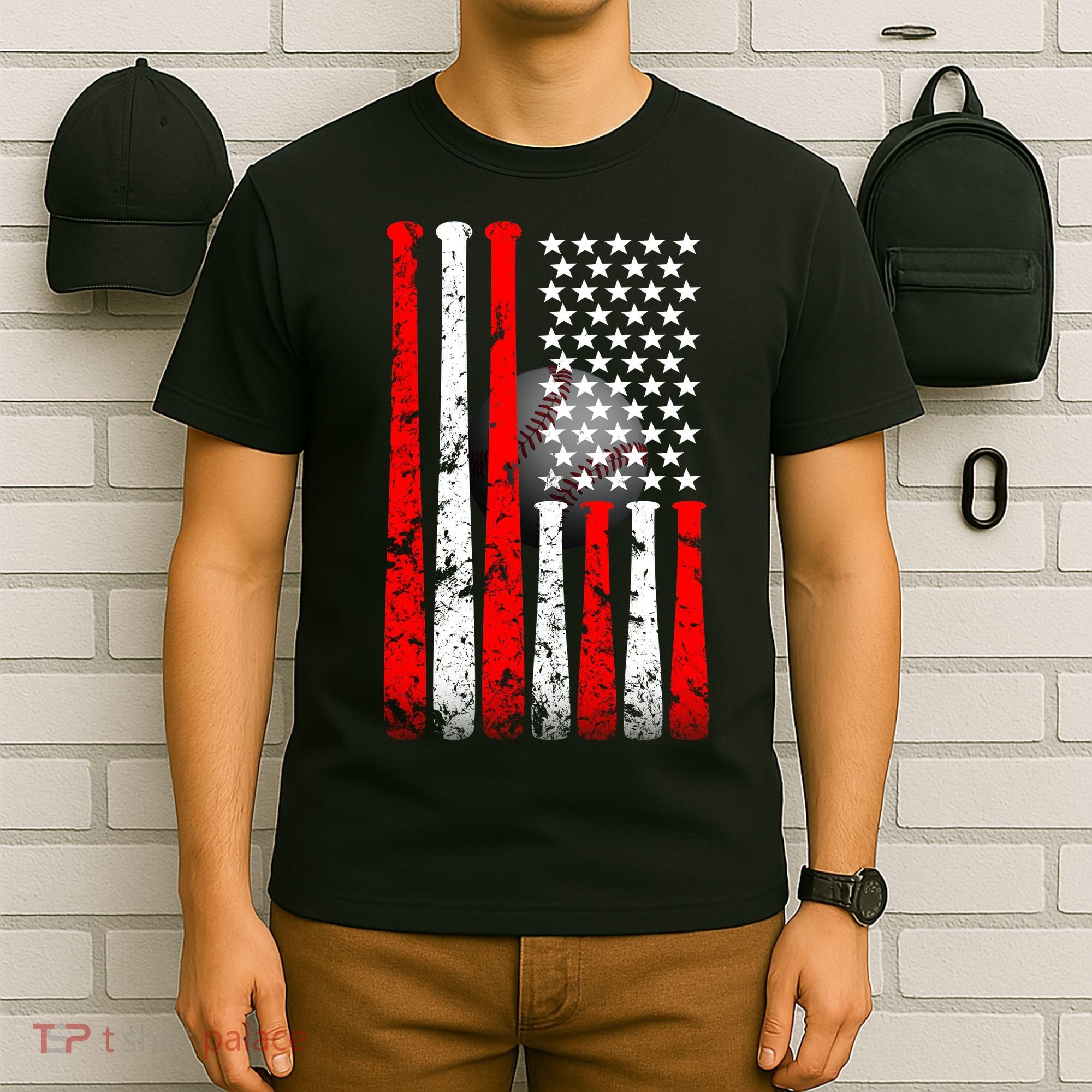 Vintage Baseball Flag T-Shirt