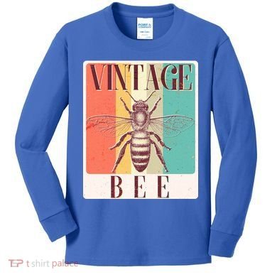 Vintage Bee Kids Long Sleeve Shirt