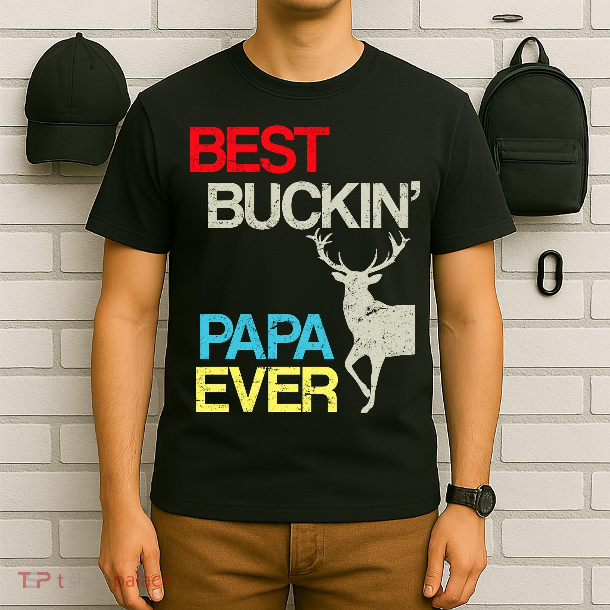 Vintage Best Buckin Papa Hunting T-Shirt