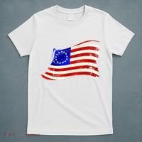 Vintage Betsy Ross 4th Of July American Waving Flag T-Shirt thumb 5