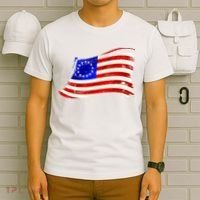 Vintage Betsy Ross 4th Of July American Waving Flag T-Shirt thumb 6