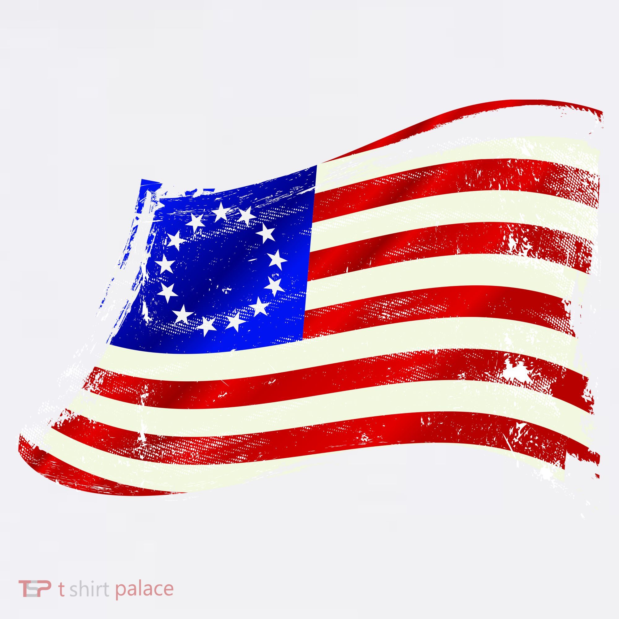 Vintage Betsy Ross 4th Of July American Waving Flag T-Shirt